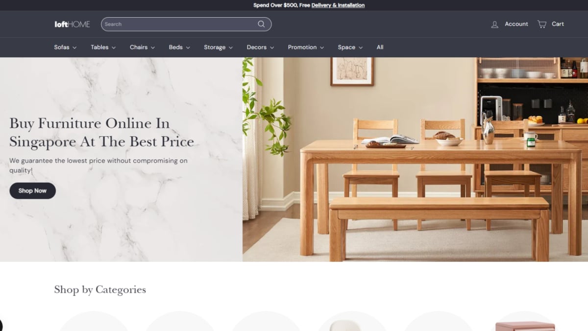 Loft furniture website sale